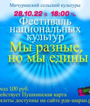 Фестиваль национальных культур «Мы разные, но мы едины», посвященный закрытию Года культурного наследия народов России