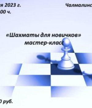 “Шахматы для новичков” мастер-класс 13 апреля 2023 г. в 18:00 ч. Чалмалинский СДК